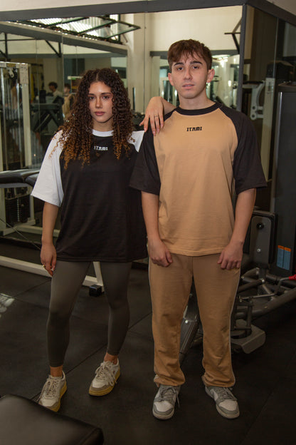 BUSHI OVERSIZE TEE - WHITE & BLACK - ITAMI FITNESS BRAND