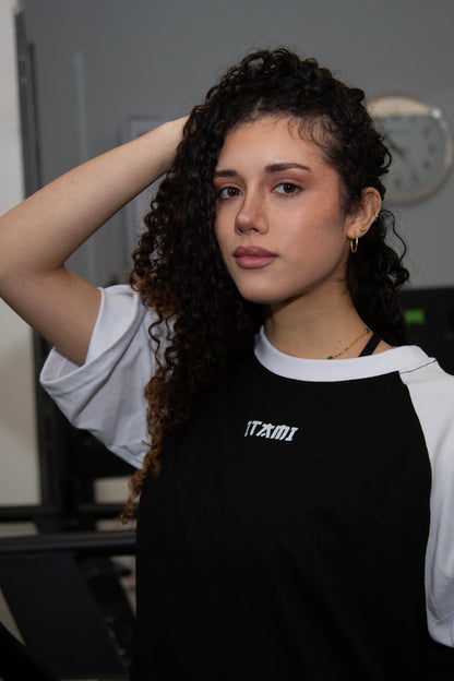BUSHI OVERSIZE TEE - WHITE & BLACK - ITAMI FITNESS BRAND