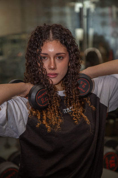 BUSHI OVERSIZE TEE - WHITE & BLACK - ITAMI FITNESS BRAND